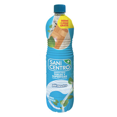 Desinfectante para suelo y superficies sanicentro 900 ml m&aacute;s 100 ml gratis aire fresco