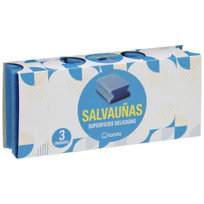 Estropajo salvau&ntilde;as Lanta 3 uds azul