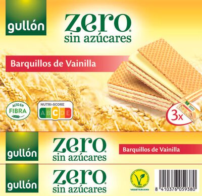 Barquillo relleno crema vainilla s/az&uacute;car Gull&oacute;n 180g