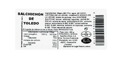 Salchichón Toledo España 260 gr