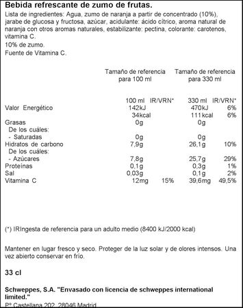 Refresco de naranja Trina lata 33cl