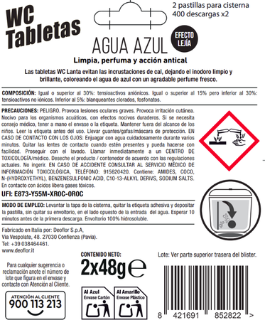 Limpiador WC Tableta Lanta 2 unidades Efecto Lej&iacute;a
