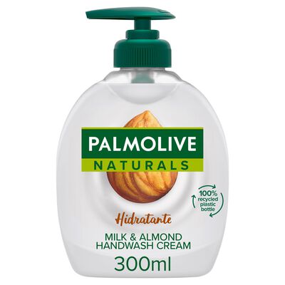Jab&oacute;n de manos con dosificador Palmolive 300ml leche y almendras