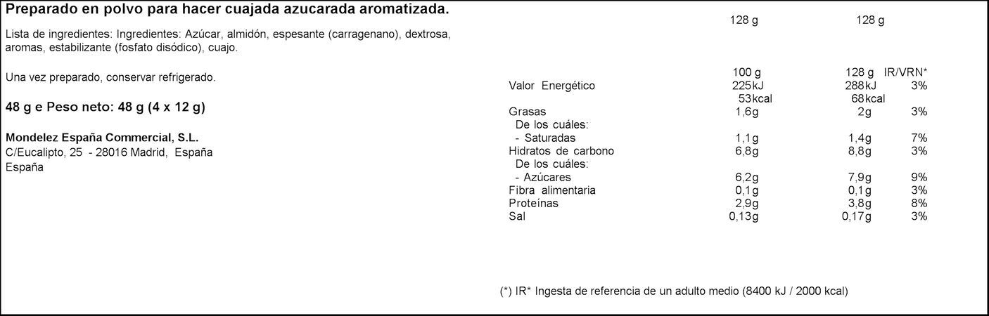Cuajada royal 4 sobres