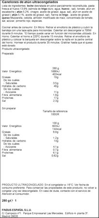 Canelones La Cocinera at&uacute;n 280g