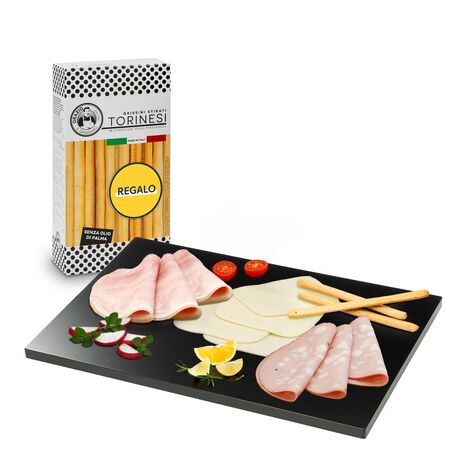 Lote: 250gr Mortadela + 250 gr Jamón cocido + 250 gr queso barra + REGALO PANECILLOS GRISSINI