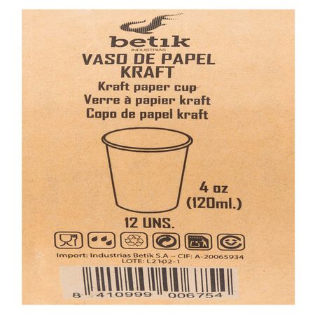 Vaso de papel kraft Betik 12 uds
