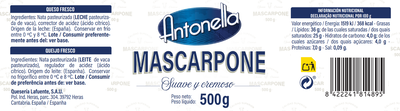 Queso fresco mascarpone Antonella 500gr