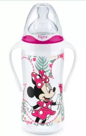 Biberón silicona Tigex 300ml +6m minnie anticólicos