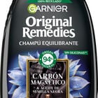 Champ&uacute; equilibrante Garnier Original Remedies 400ml carb&oacute;n magnetico y aceite de semilla negra