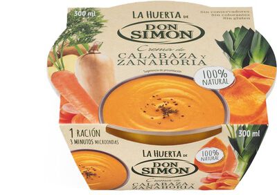 Crema calabaza y zanahoria sin gluten La Huerta 300ml