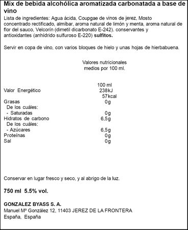 Bebida aperitivo fino spritz Crof Twist 75cl