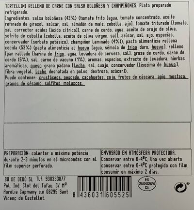 Tortellini de carne con salsa boloñesa Bo de Debó 300g