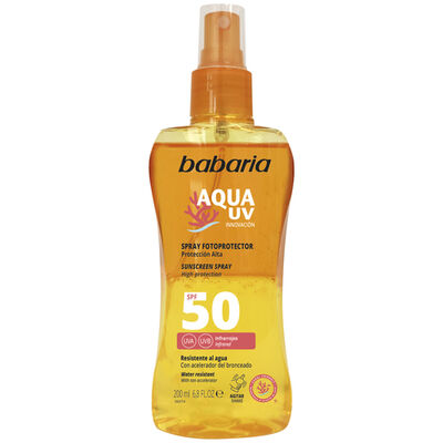 Spray fotoprotector aqua uv Babaria 200 ml FPS 50
