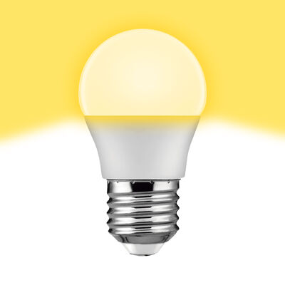 Bombilla Led esférica e27 plástico TM g45 6W cálida
