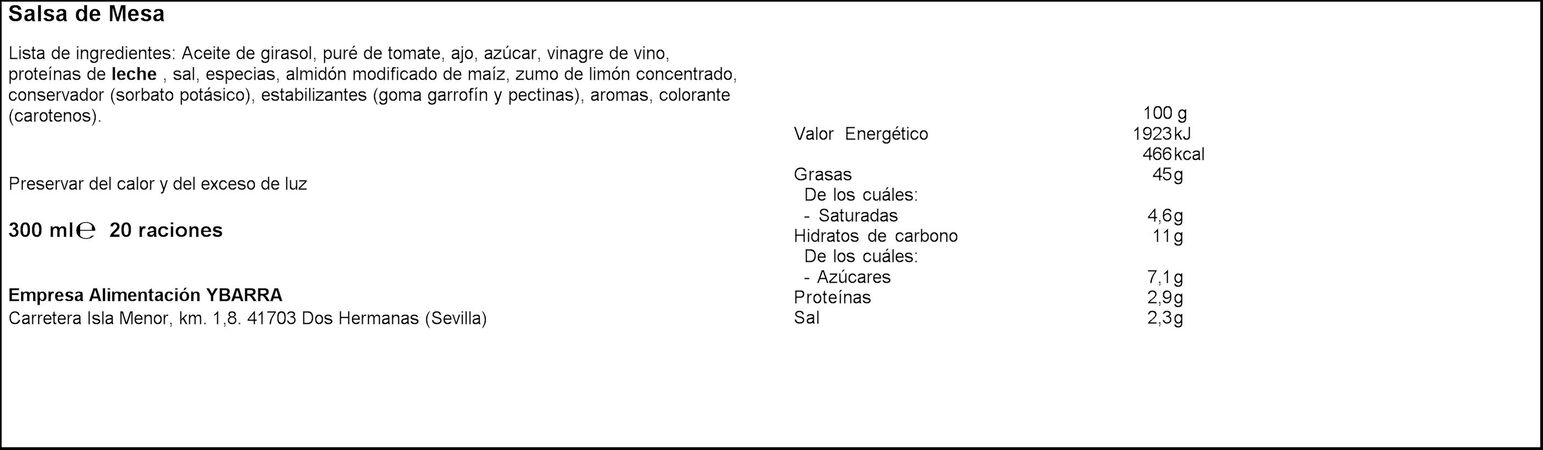 Salsa Ybarra 300ml gaucha
