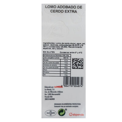 Cinta de lomo adobada de cerdo duroc Alipende 600g aproximadamente