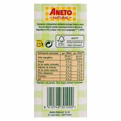 Caldo natural de verduras Aneto 1l