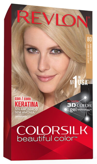 Tinte de cabello sin amon&iacute;aco Revlon Colorsilk n&ordm; 80 rubio ceniza