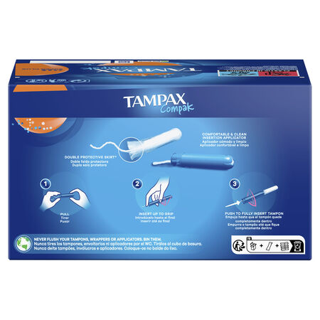 Tampón con aplicador Tampax Compak 26 uds Super Plus