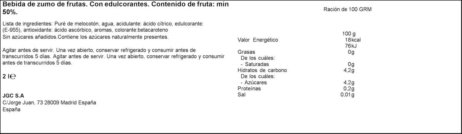 Néctar de melocotón Disfruta 2l