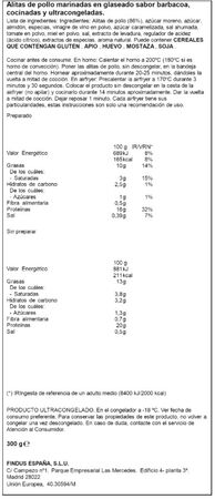 Alitas de pollo con salsa barbacoa La Cocinera 300 g