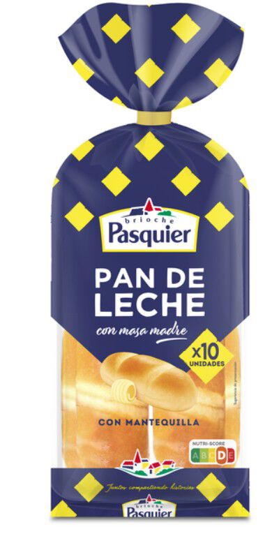 Pan de leche brioche con masa madre Pasquier 10 unidades 350 g