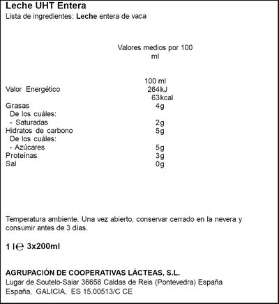 Leche entera Clesa Biennatur 6x200ml