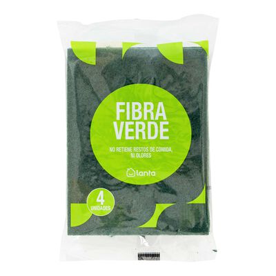 Estropajo fibra Lanta 4 unidades verde