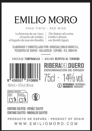 Vino tinto DO Ribera del Duero Emilio Moro