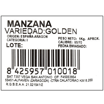 Manzana golden bolsa 1kg