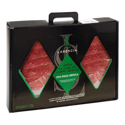 Maletín jamón cebo 50% ibérico Lasencia 840gr