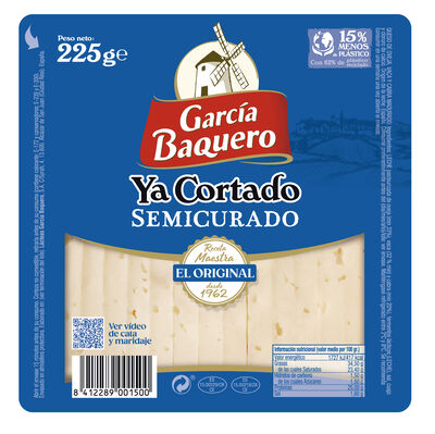Queso semicurado ya cortado Garc&iacute;a Baquero cu&ntilde;a 225 g