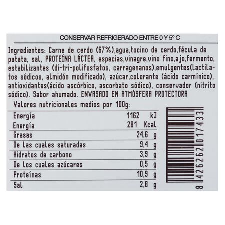 Mortadela ahumada en lonchas Mrm 200g