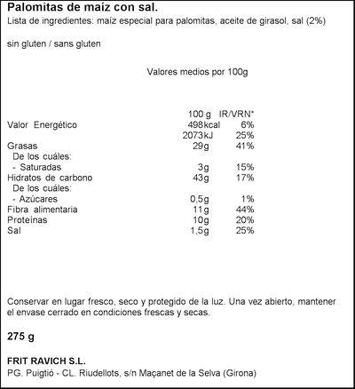 Palomitas saladas Ravich XXL 275g