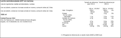 Leche sin lactosa Pascual 1l semidesnatada