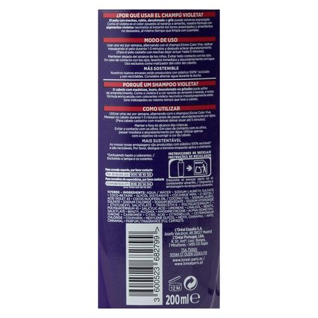 Champú Elvive 200ml color vive violeta anti efecto anaranjado