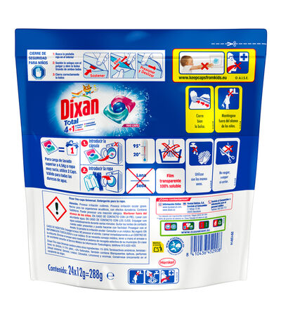 Detergente C&aacute;psulas Dixan 24Lav Triocaps 4+1