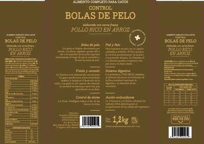 Alimento completo para gato Meque bolas pelo 1,2kg