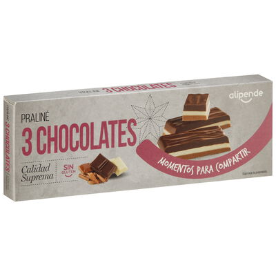 Pralin&eacute; de tres chocolates Alipende 150g