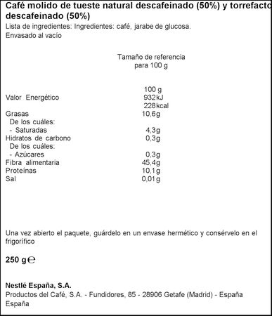 Caf&eacute; molido descafeinado La Estrella mezcla 250g