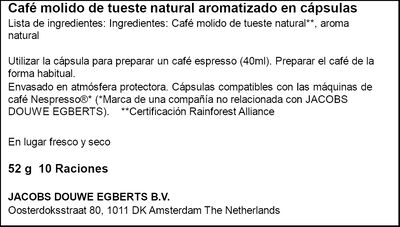 Café espresso sabor chocolate intensidad 8 L´or 10 cápsulas