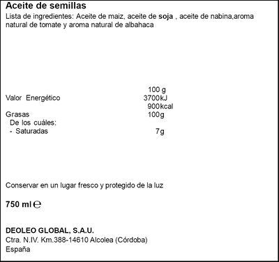 Aceite de semillas Koipe aliños 750ml