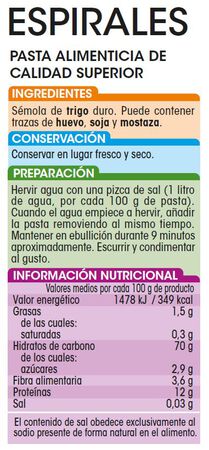 Espirales Alipende 500g