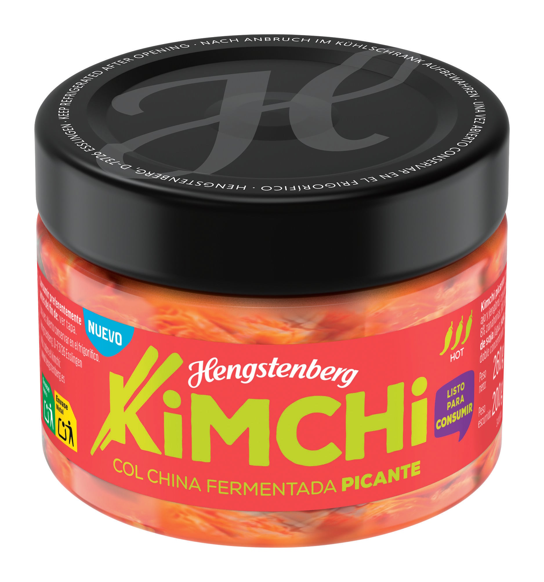 Kimchi col china fermentada picante Hengstenberg 200g