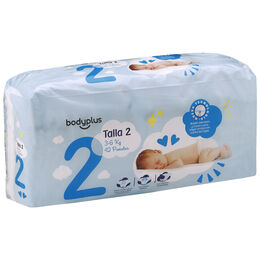 Pañal Bodyplus 42 uds talla 2 de 3 a 6 kg