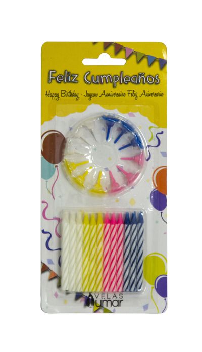 Velas cumplea&ntilde;os 24 unidades surtidas