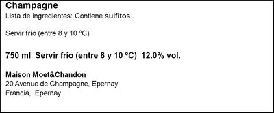 Champagne brut Moet Chandon Imperia 75cl