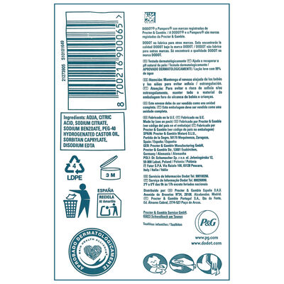 Toallitas h&uacute;medas infantiles Dodot 6x48u Aqua