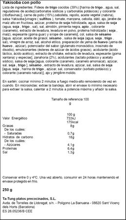 Yakisoba con pollo Ta-Tung 250g